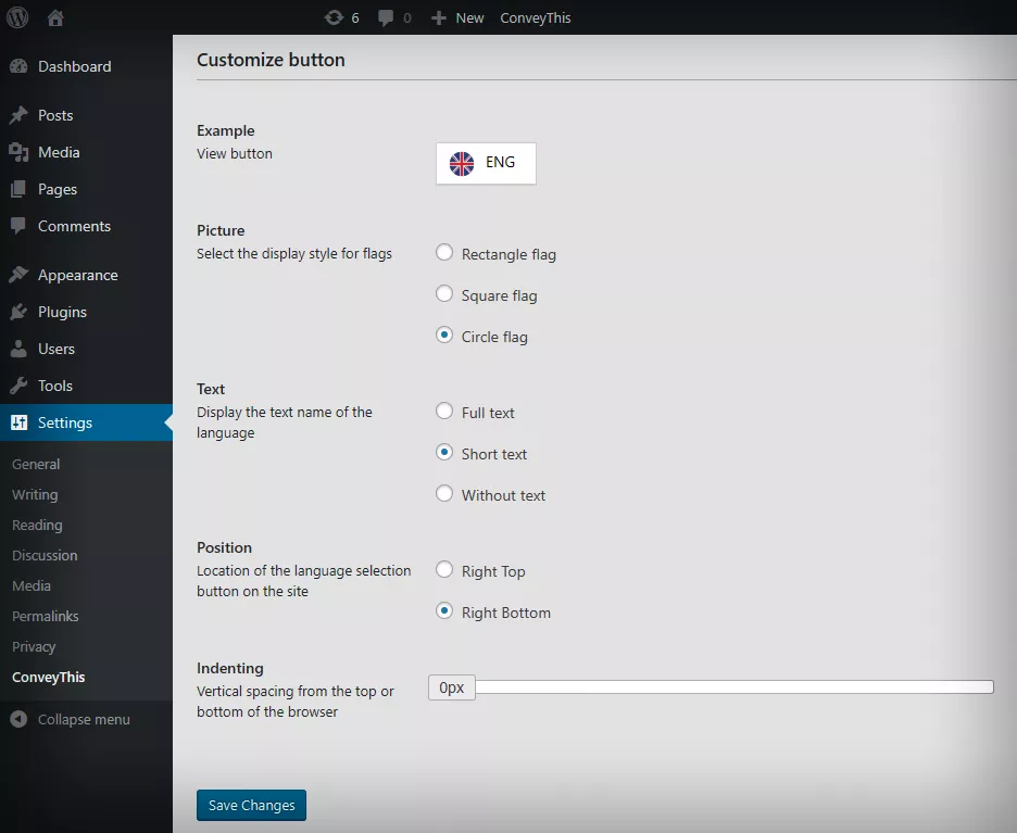 ConveyThis Translate v 2.10.0 for WordPress 1 transmitir isso v 2 10