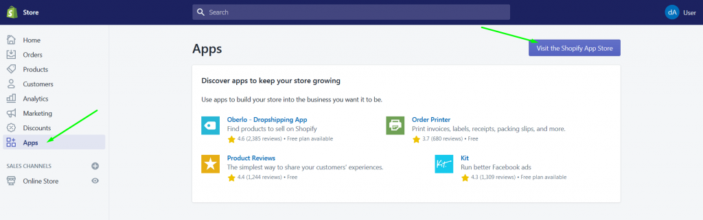 Shopify Integration 1 Shopify Schritt 1