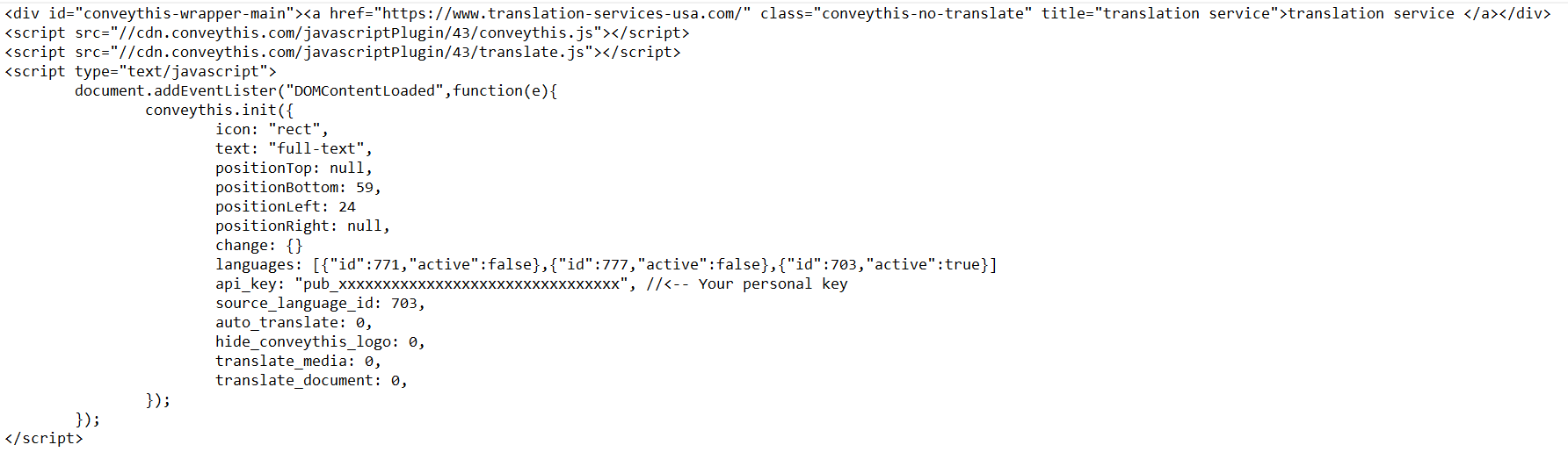 JavaScript Translation Widget ⭐️ ConveyThis Translate