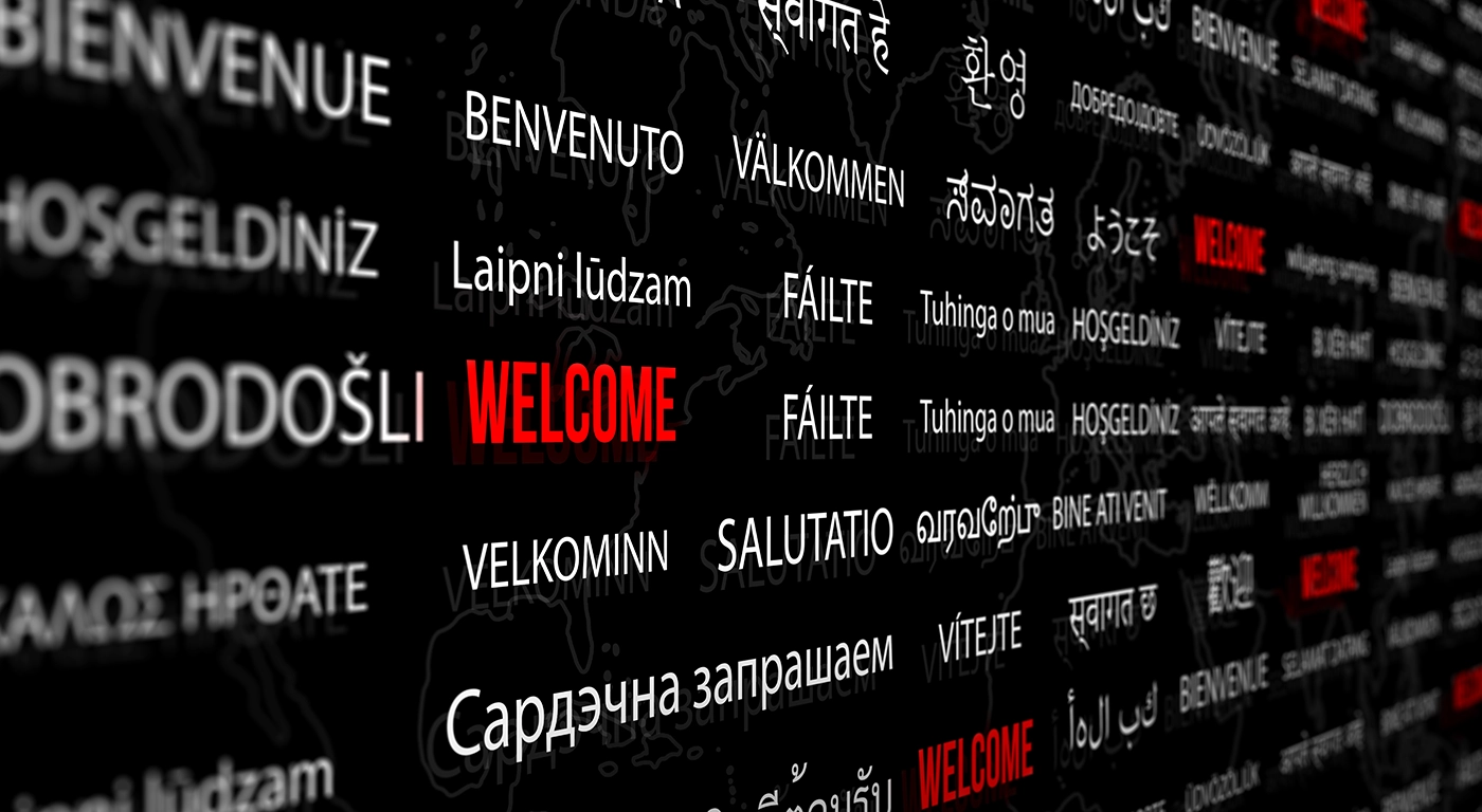 приветствие vecteezy на другом языке с фоном карты мира 6983339 710
