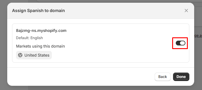 Shopify Add Language button location