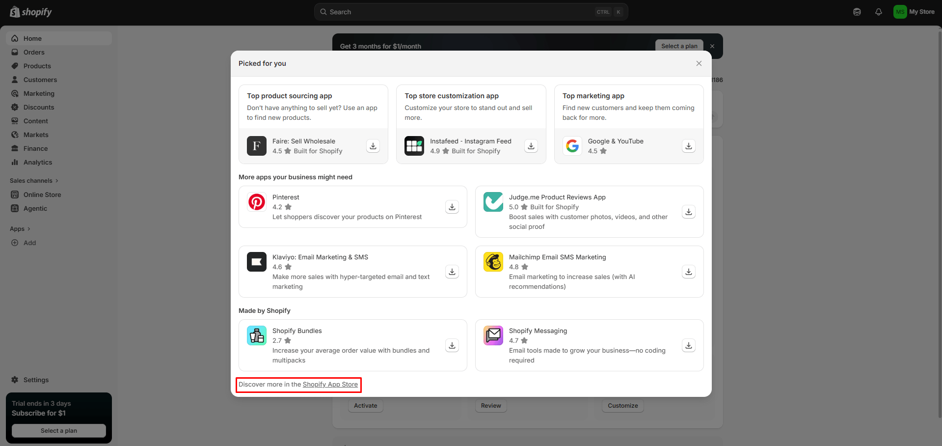 Location of Shopify App Store