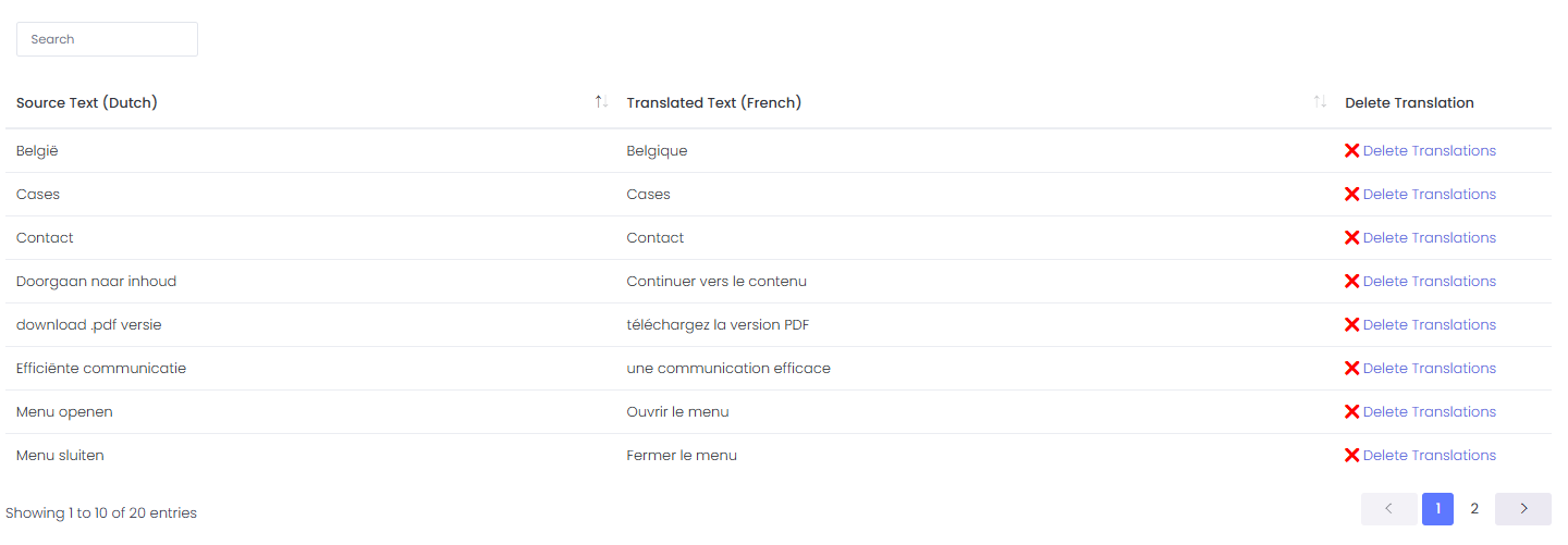 Edit imported translations Edit imported translations with source and target text columns