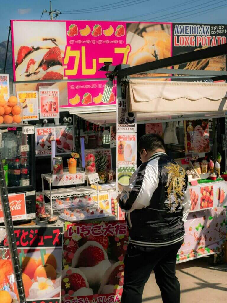 Man shopping in Japan