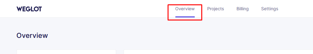 Weglot dashboard with the Overview tab selected